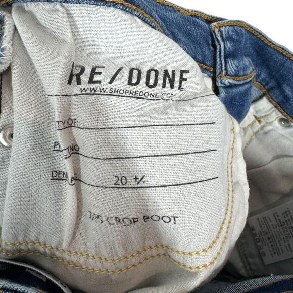 Redone 70s Crop Boot Jeans 27 West Coast Fade Wash Stretch Casual High Waist - Picture 9 of 9